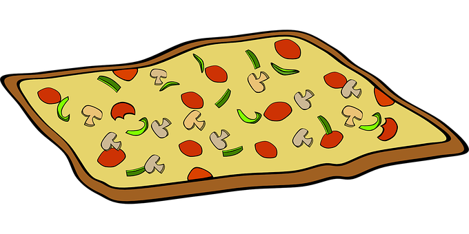 Cartoon Veggie Pizza Illustration PNG image