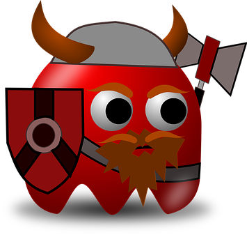 Cartoon Viking Emoji Graphic PNG image