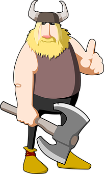 Cartoon Viking Warrior Gesture PNG image