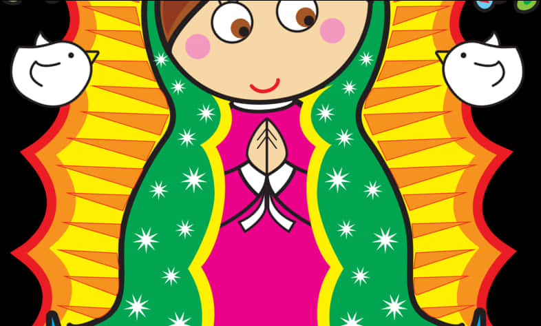 Cartoon Virgen De Guadalupe PNG image