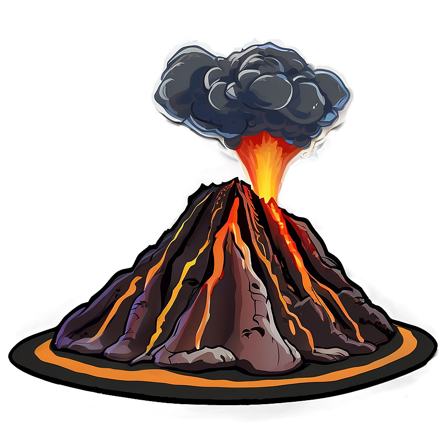 Cartoon Volcano Eruption Png 05232024 PNG image