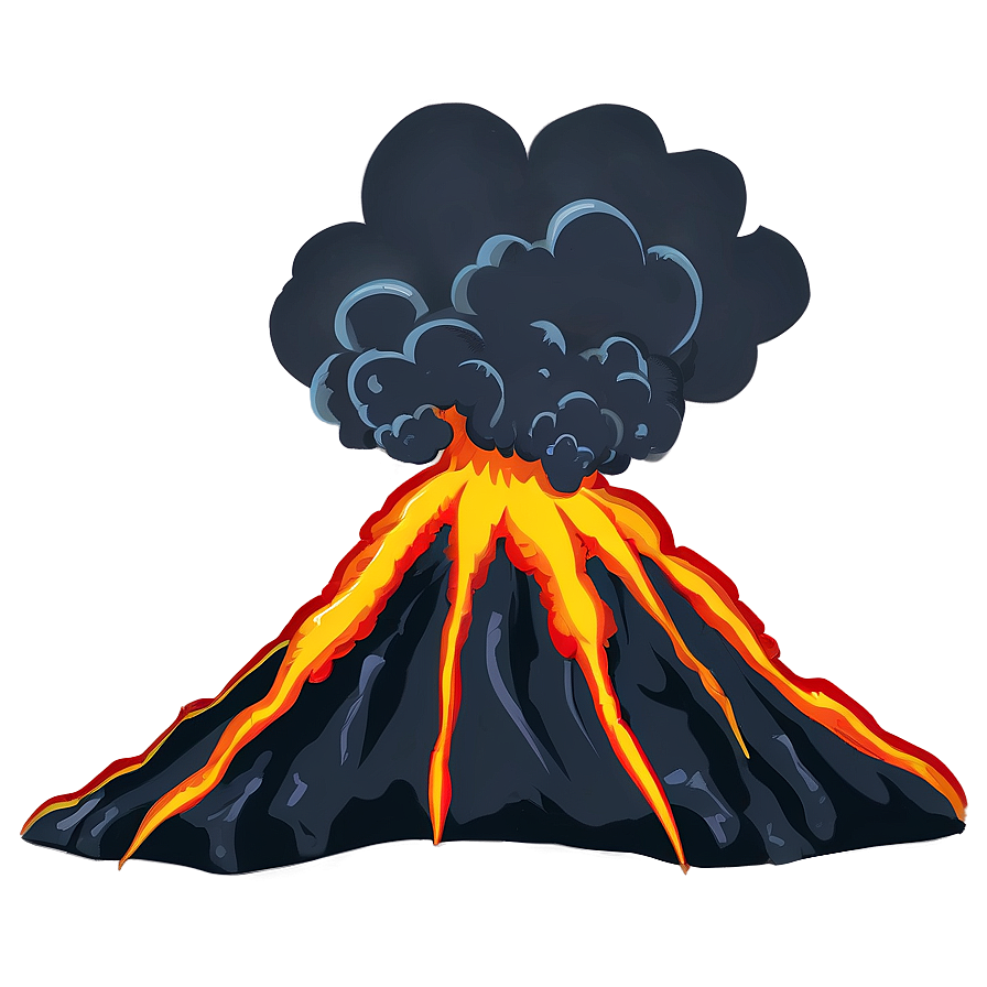 Cartoon Volcano Eruption Png 05232024 PNG image