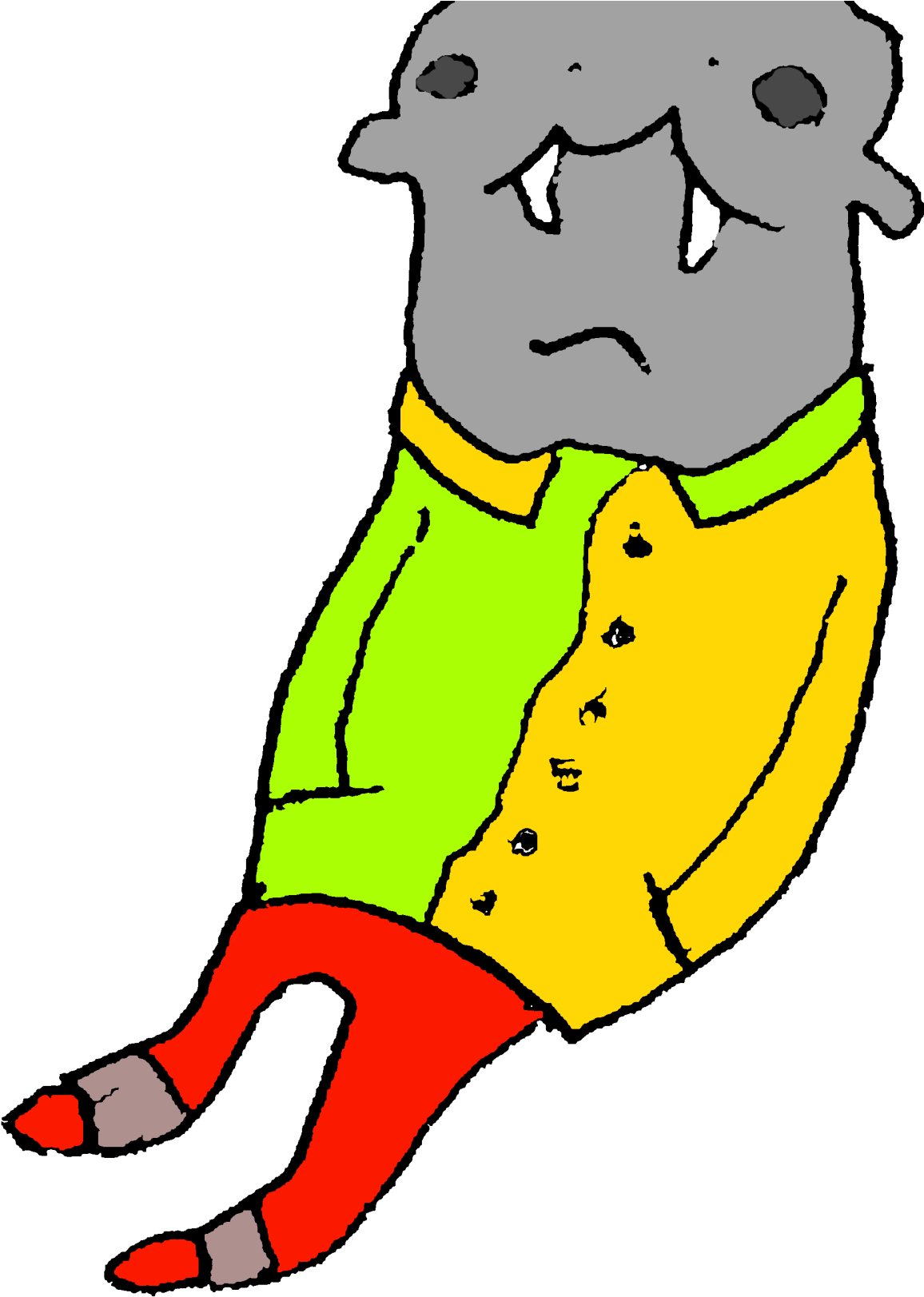 Cartoon Walrusin Clothes PNG image