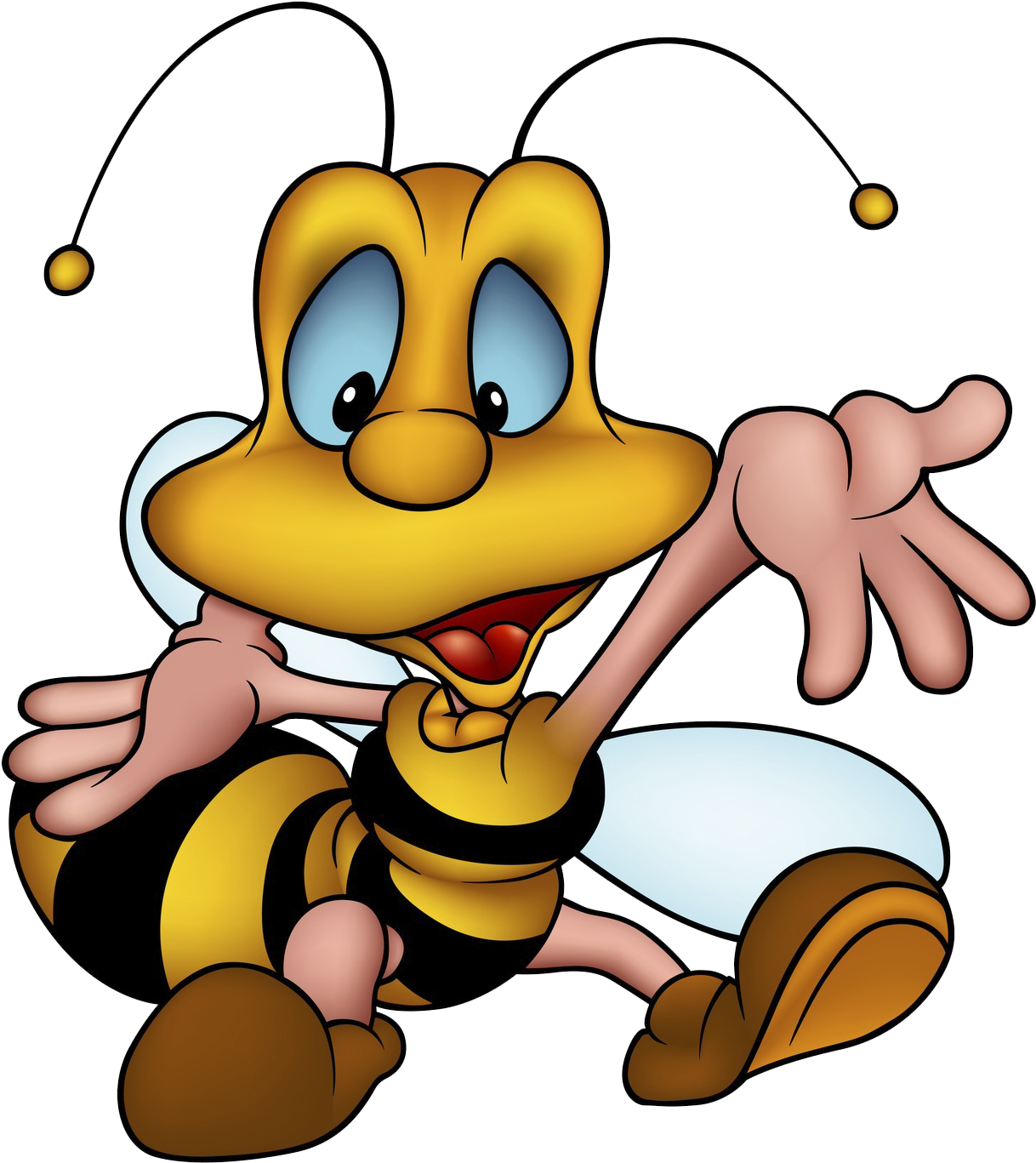 Cartoon Wasp Character Sitting.png PNG image