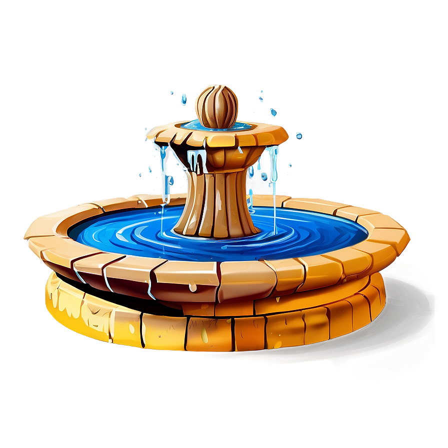 Cartoon Water Fountain Png 06272024 PNG image