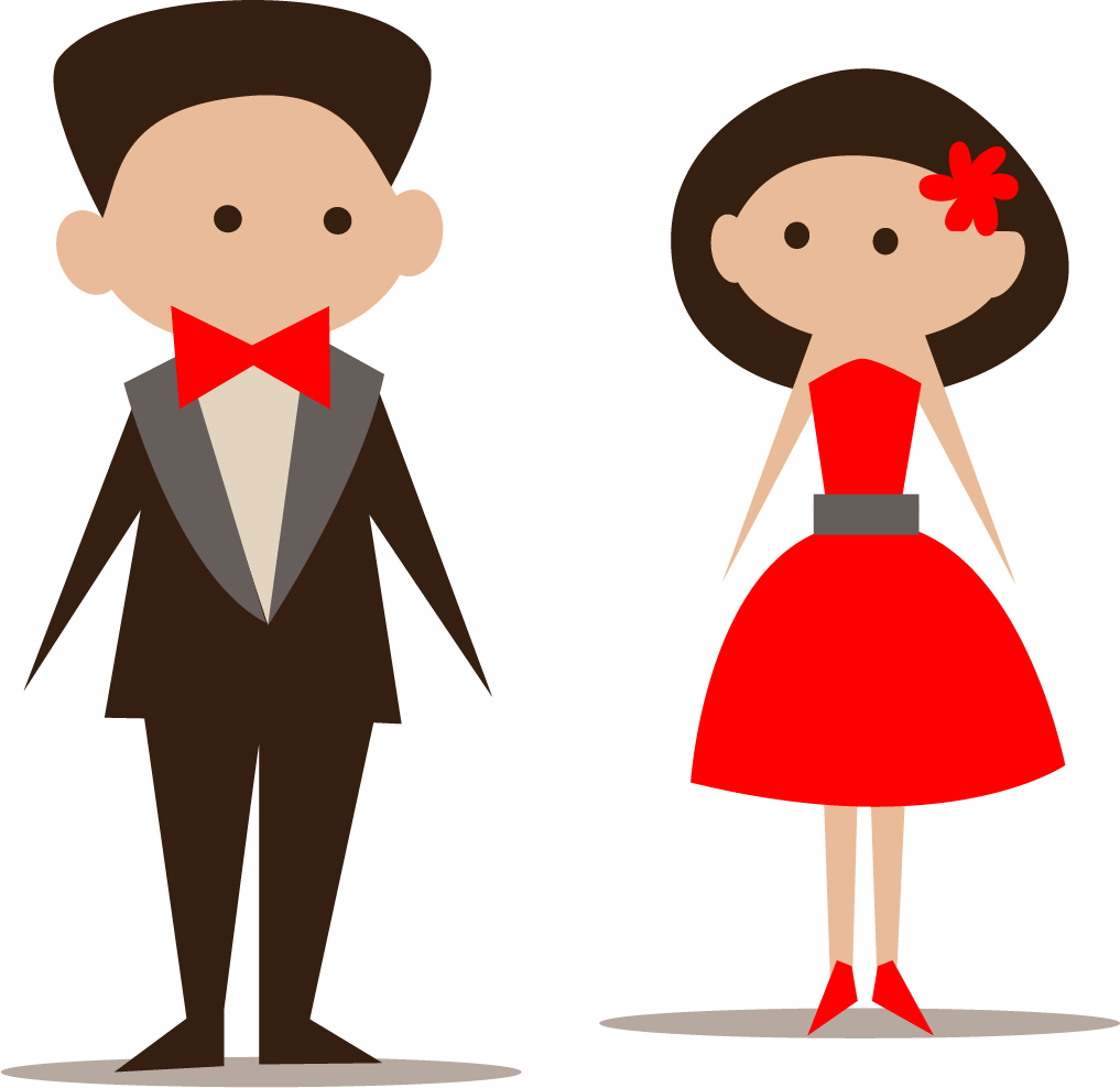 Cartoon Wedding Couple Clipart PNG image