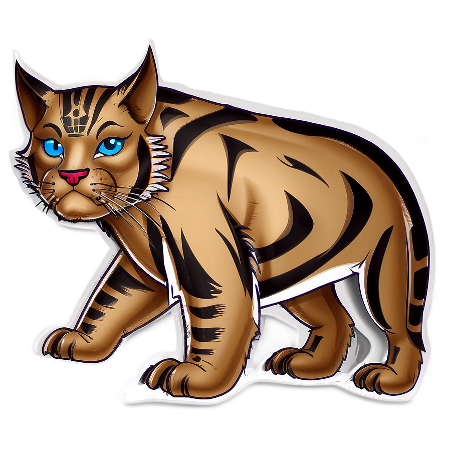 Cartoon Wildcat Drawing Png 06132024 PNG image