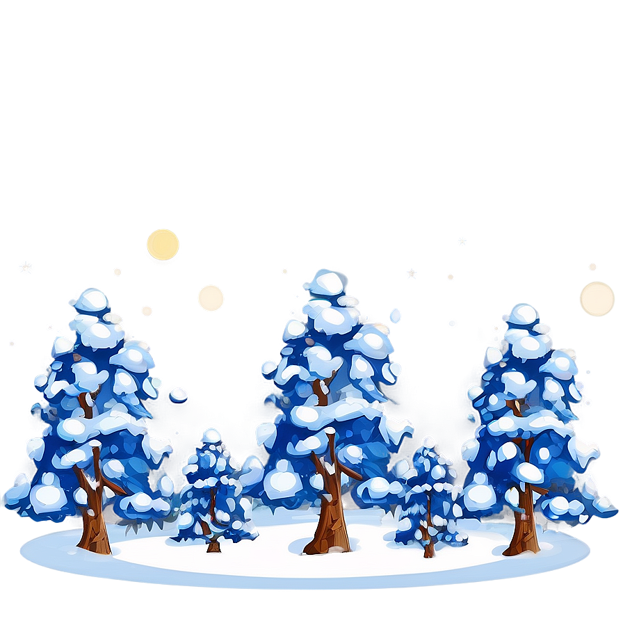 Cartoon Winter Trees Scene Png Wqs42 PNG image