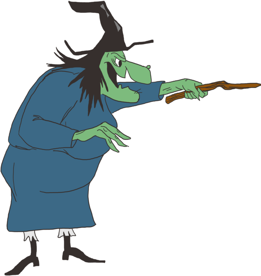 Cartoon Witch Casting Spell PNG image