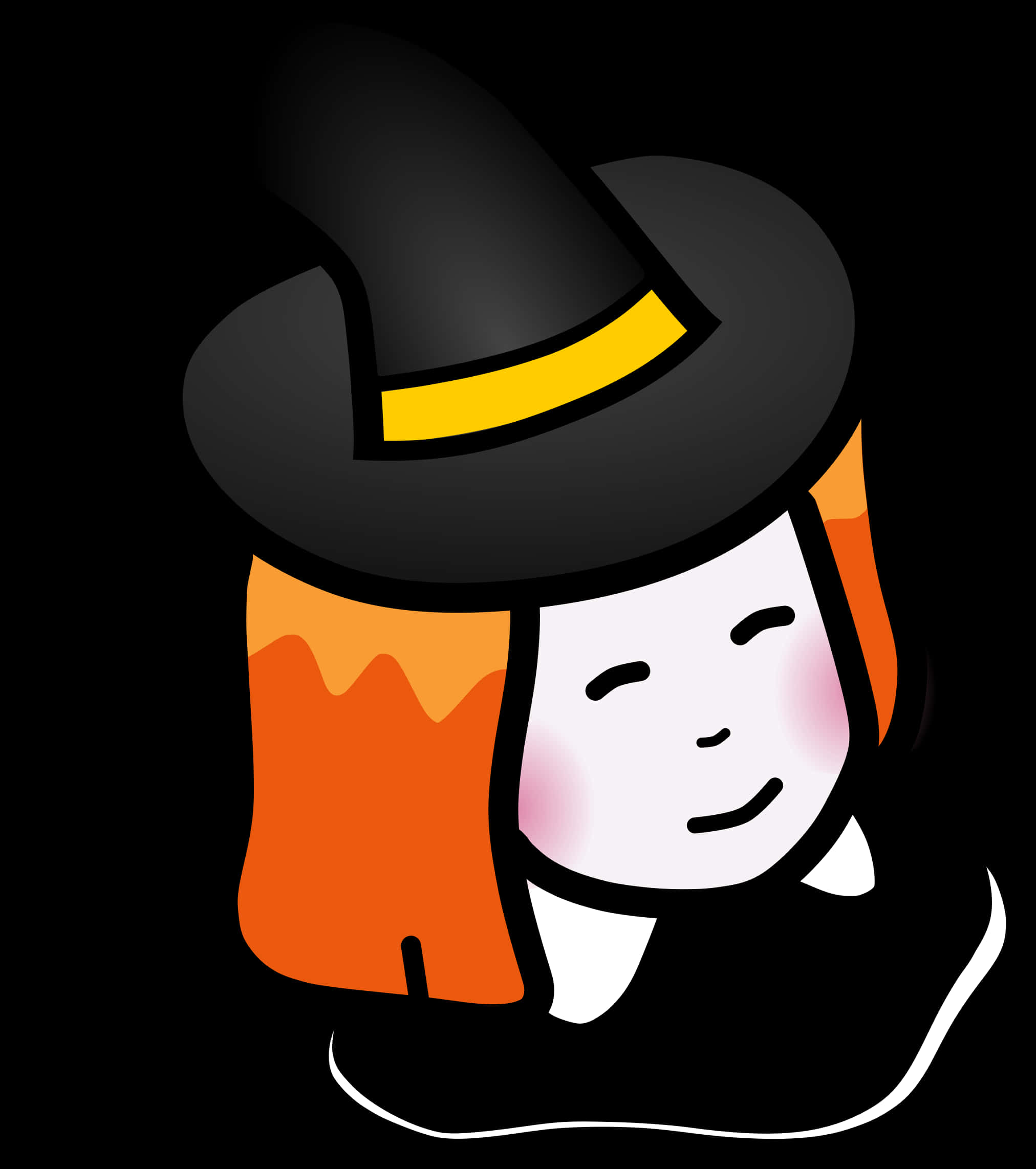 Cartoon Witchin Black Hat PNG image