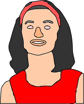 Cartoon Woman Red Headband PNG image