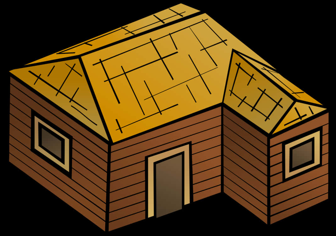 Cartoon Wooden House Illustration PNG image