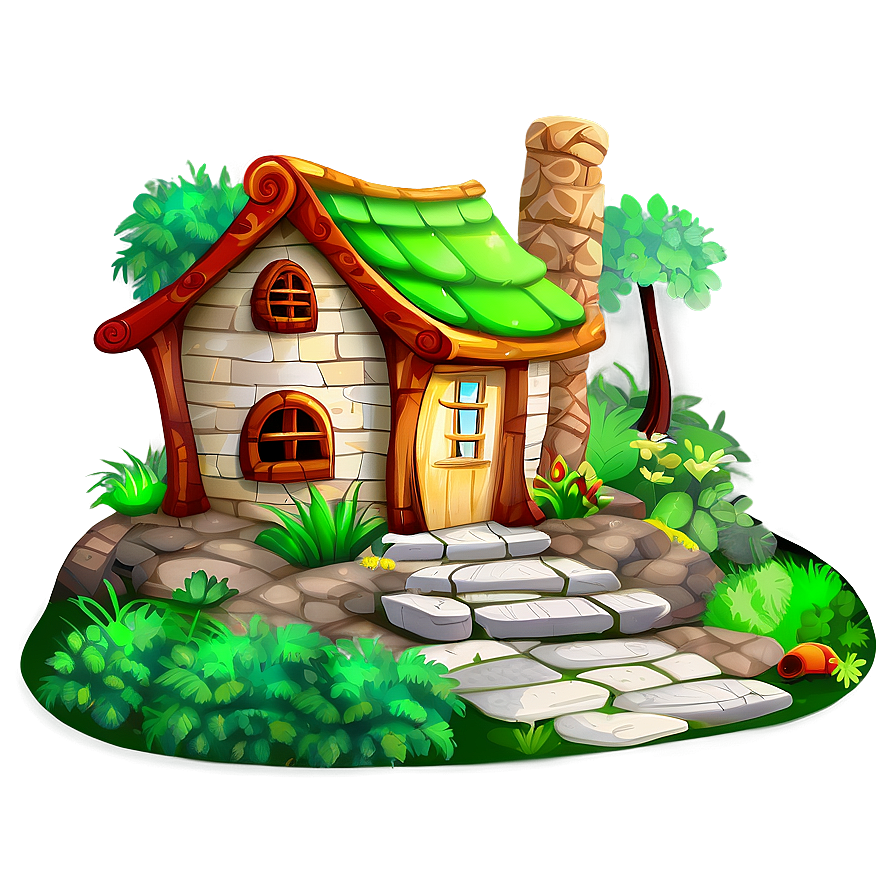 Cartoon Woodland House Png 06272024 PNG image