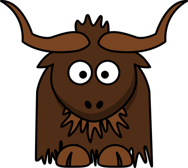 Cartoon Yak Character PNG image