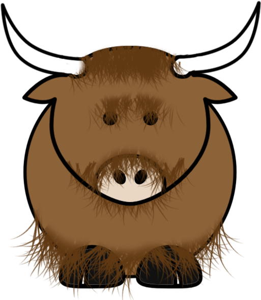 Cartoon Yak Illustration PNG image