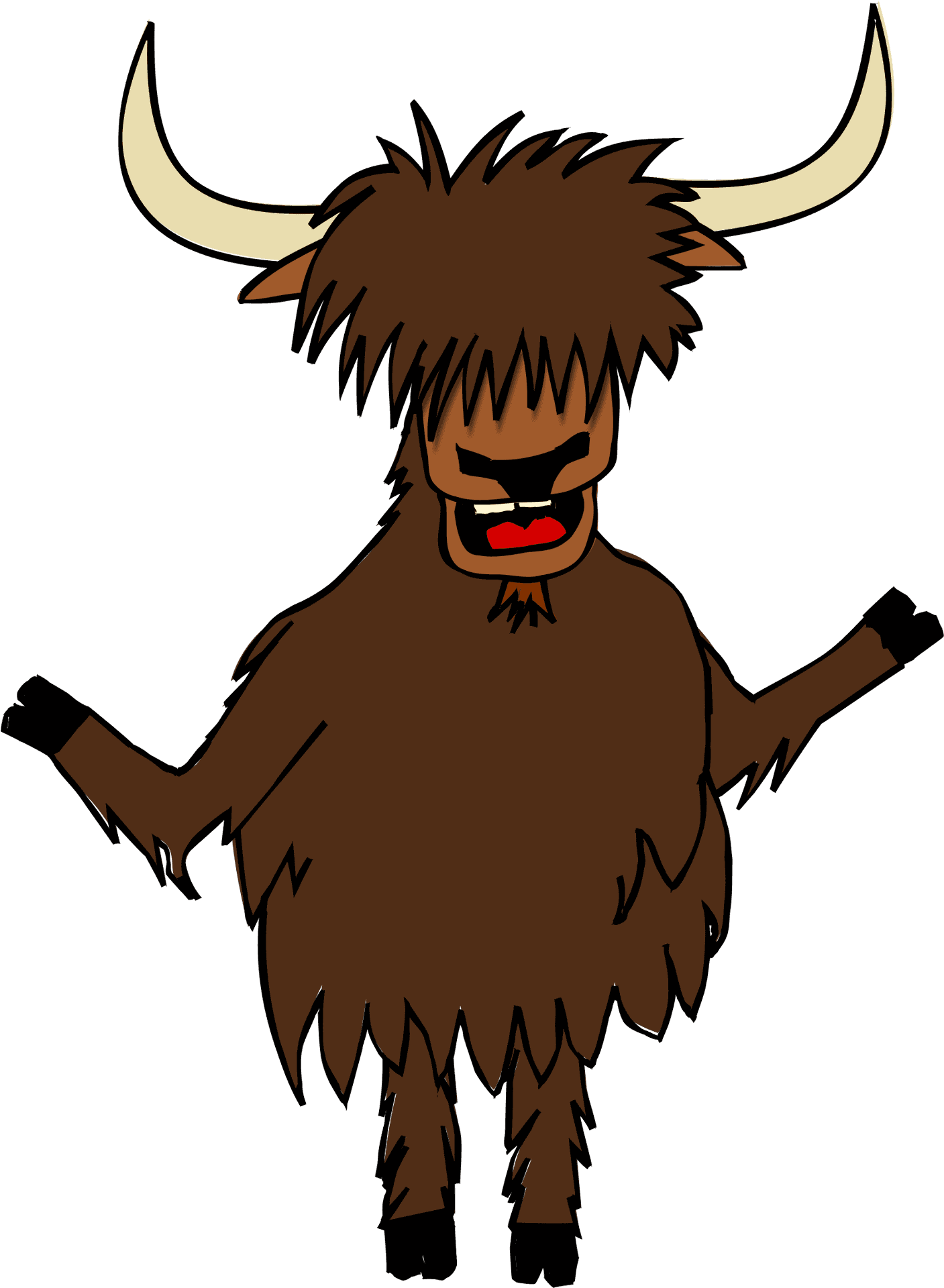 Cartoon Yak Illustration.png PNG image