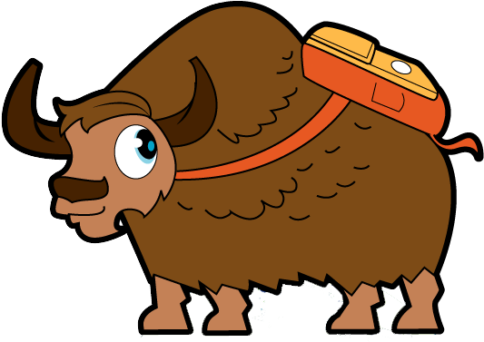 Cartoon Yak With Baggage PNG image