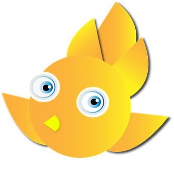 Cartoon Yellow Bird Graphic PNG image