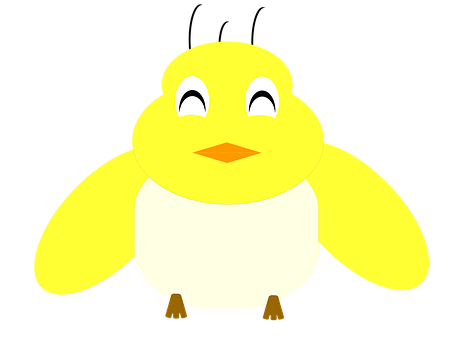 Cartoon Yellow Duck Smiling PNG image