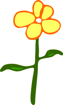 Cartoon Yellow Flower Graphic PNG image