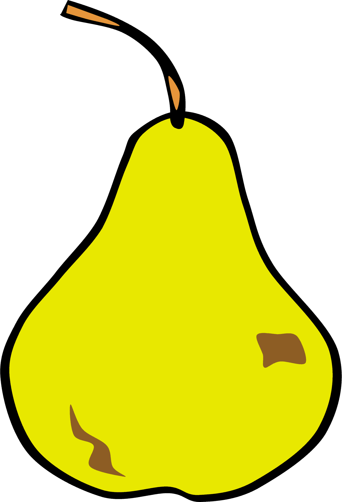 Cartoon Yellow Pear Illustration PNG image
