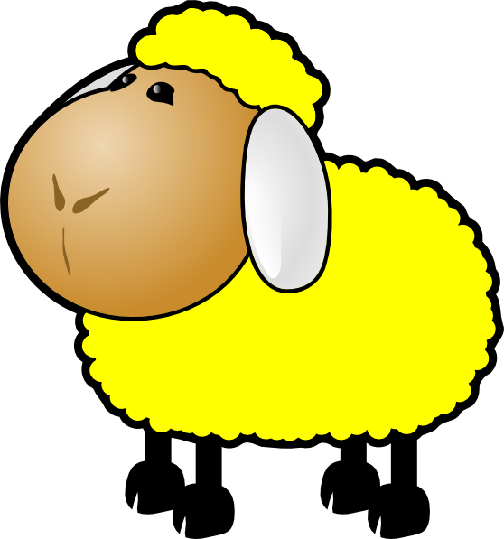 Cartoon_ Yellow_ Sheep_ Vector PNG image