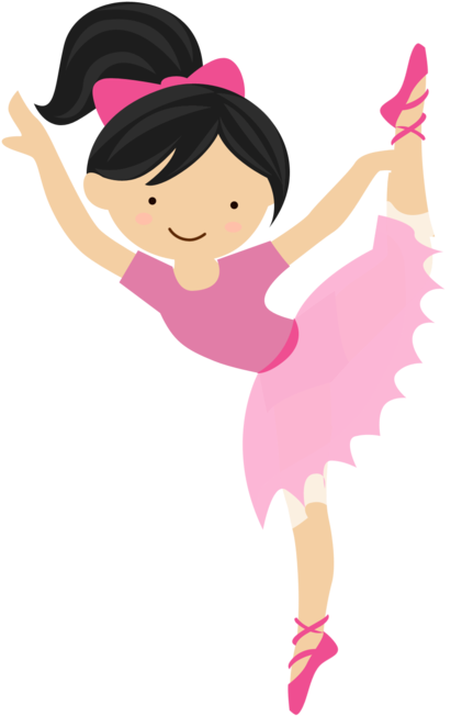 Cartoon Young Ballerina Dancing PNG image