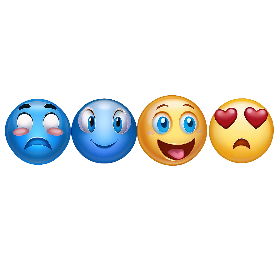 Cartoonish Blue Emojis Png Set 06282024 PNG image