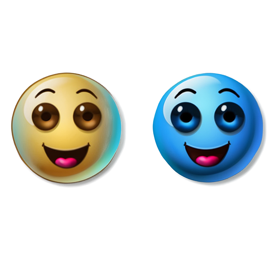 Cartoonish Blue Emojis Png Set Gtf PNG image