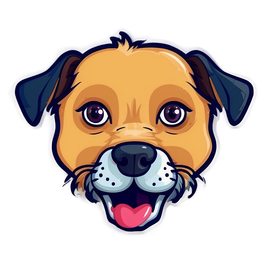 Cartoonish Dog Face Badge Png 06212024 PNG image