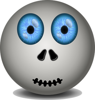 Cartoonish Ghost Face Graphic PNG image