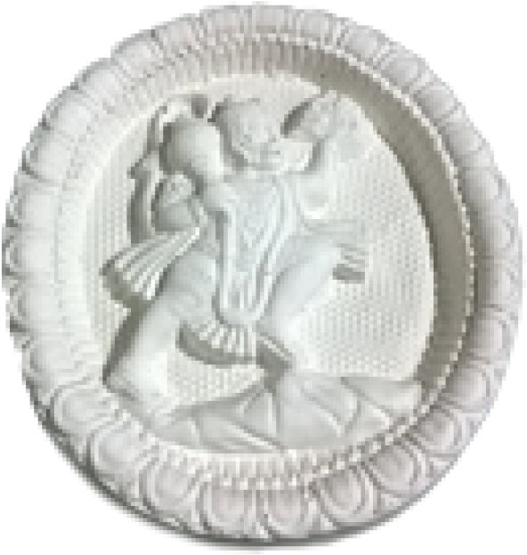 Carved Angel Relief Oval Frame PNG image