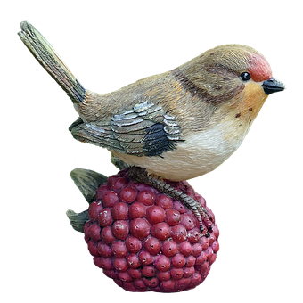 Carved Birdon Raspberry Sculpture PNG image