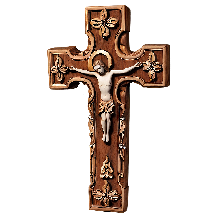 Carved Catholic Cross Showcase Png Xuc PNG image