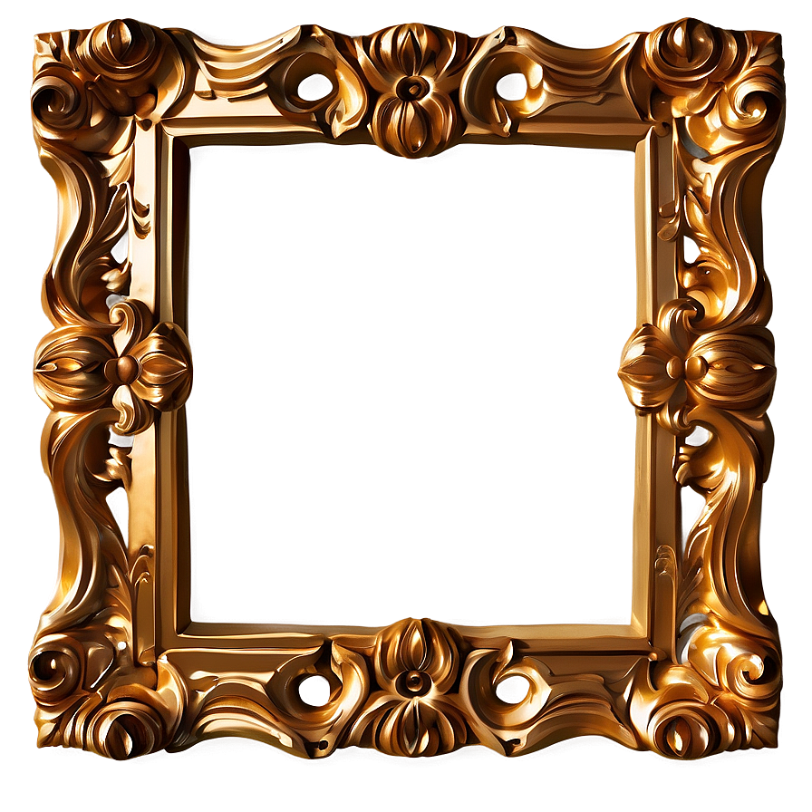 Carved Golden Frame Png 50 PNG image