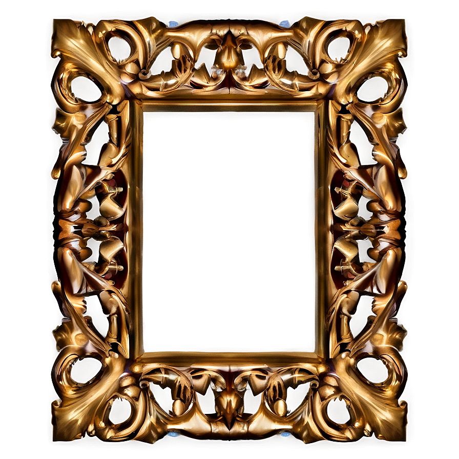 Carved Golden Frame Png Fci PNG image