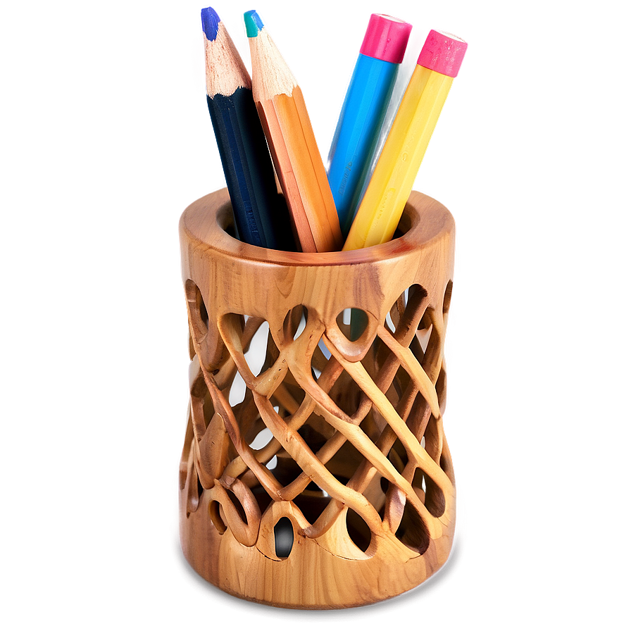 Carved Pencil Holder Png 06282024 PNG image