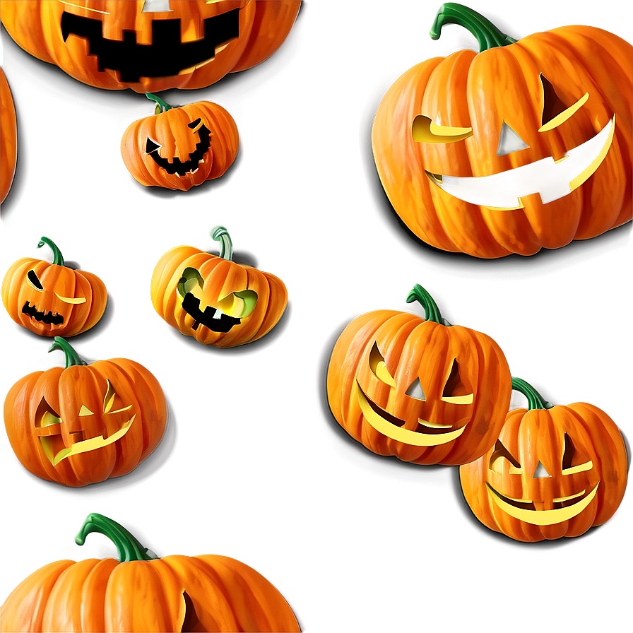 Carved Pumpkin Face Design Png 06132024 PNG image