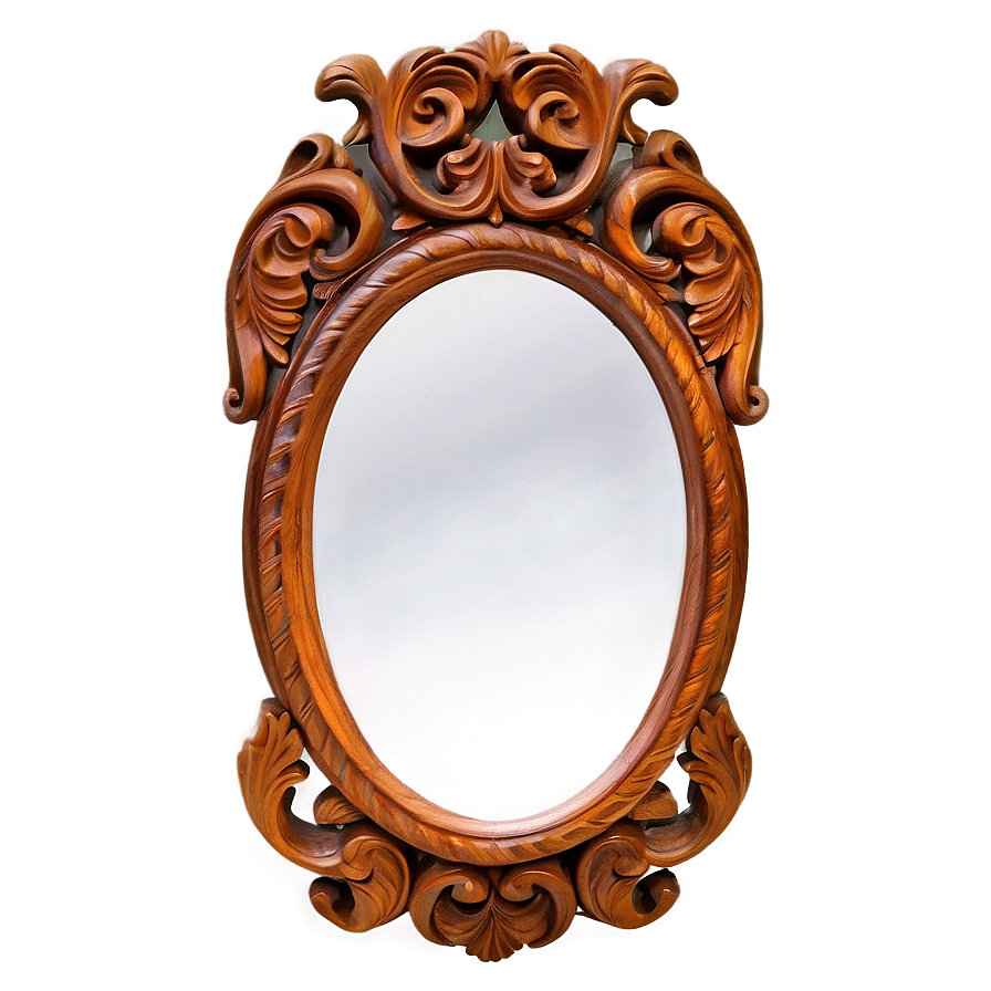 Carved Wood Mirror Frame Png Rtu74 PNG image