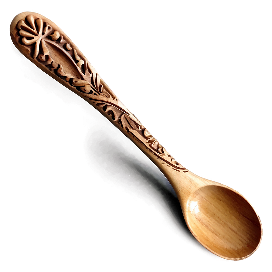 Carved Wooden Spoon Png 06132024 PNG image