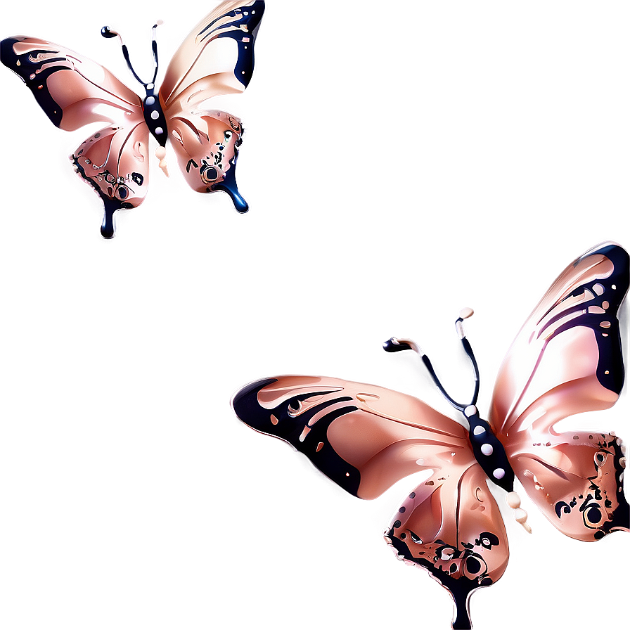 Cascading Rose Gold Butterfly Png Wjv PNG image