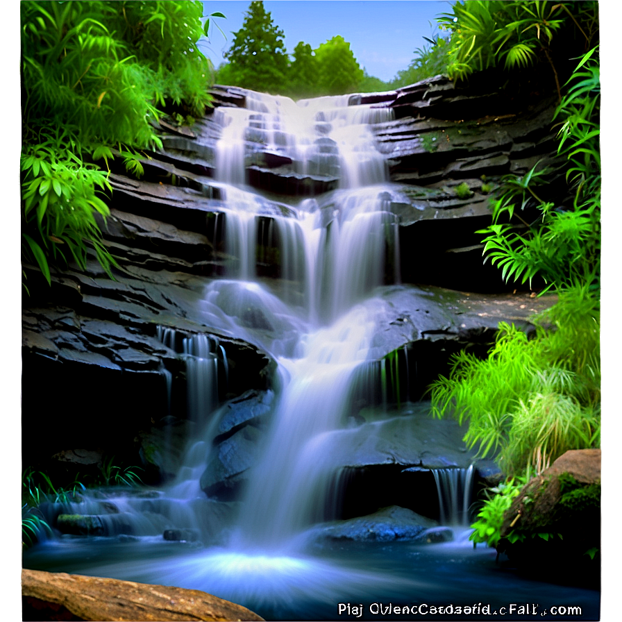 Cascading Waterfall Png 06252024 PNG image