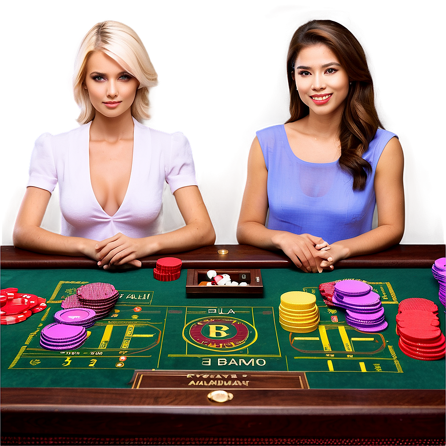 Casino Dealersat Baccarat Table PNG image