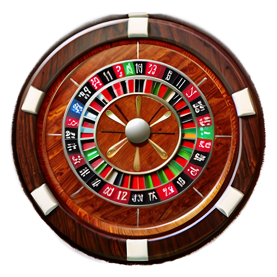 Casino Roulette Wheel Top View PNG image