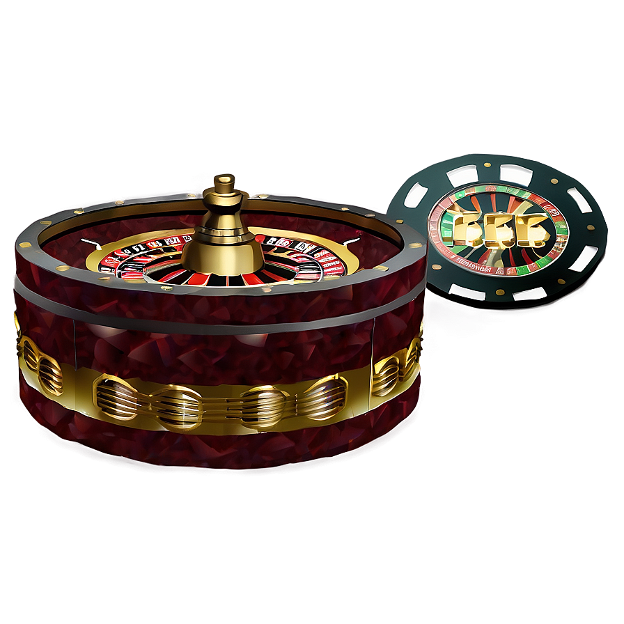 Casino Roulette Wheeland Chip PNG image