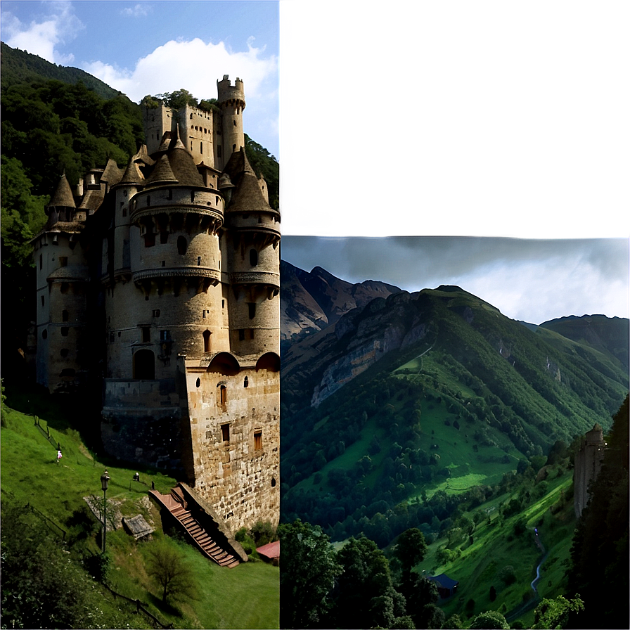 Castle In Mountains Png Wco PNG image