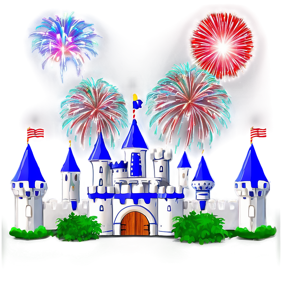 Castle With Fireworks Png 05032024 PNG image