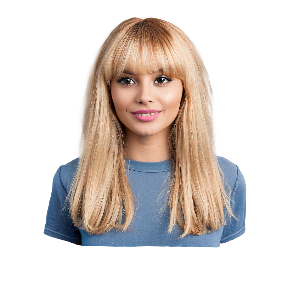 Casual Blonde Bangs Png 06282024 PNG image