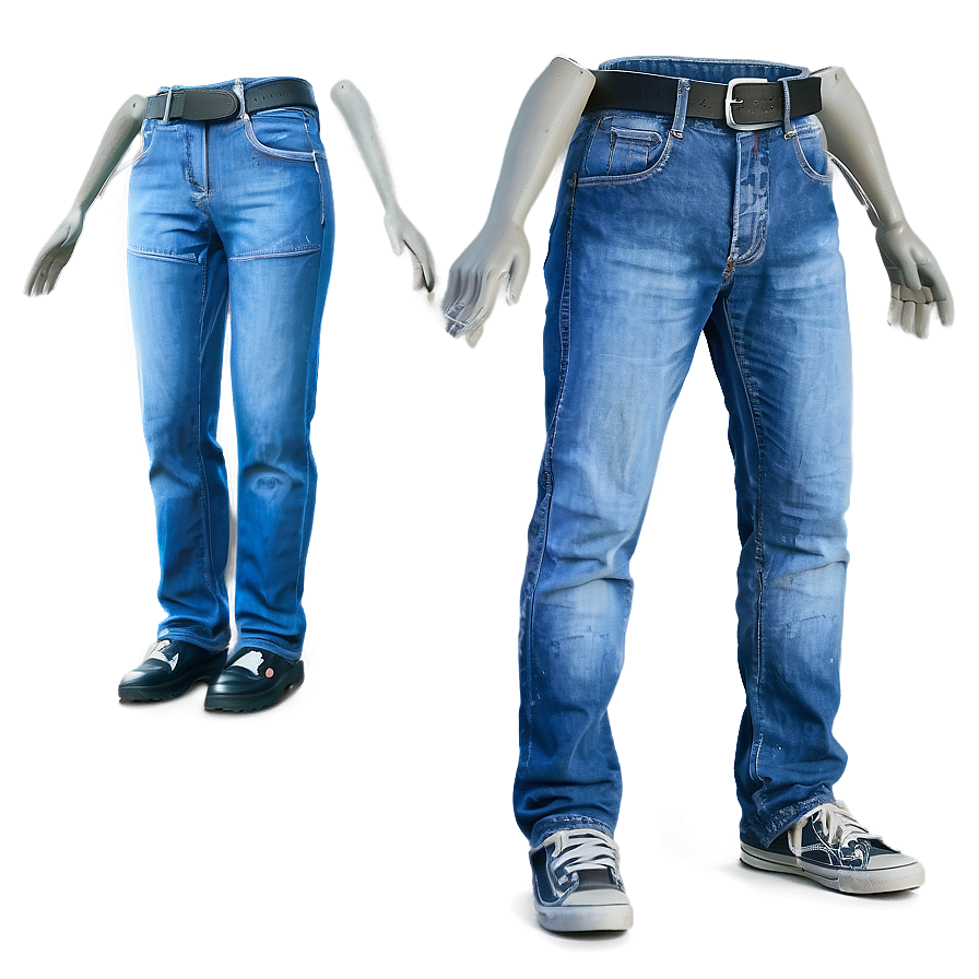 Casual Blue Denim Pants Png Cdo PNG image