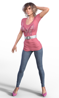 Casual Fashion3 D Model Pose PNG image